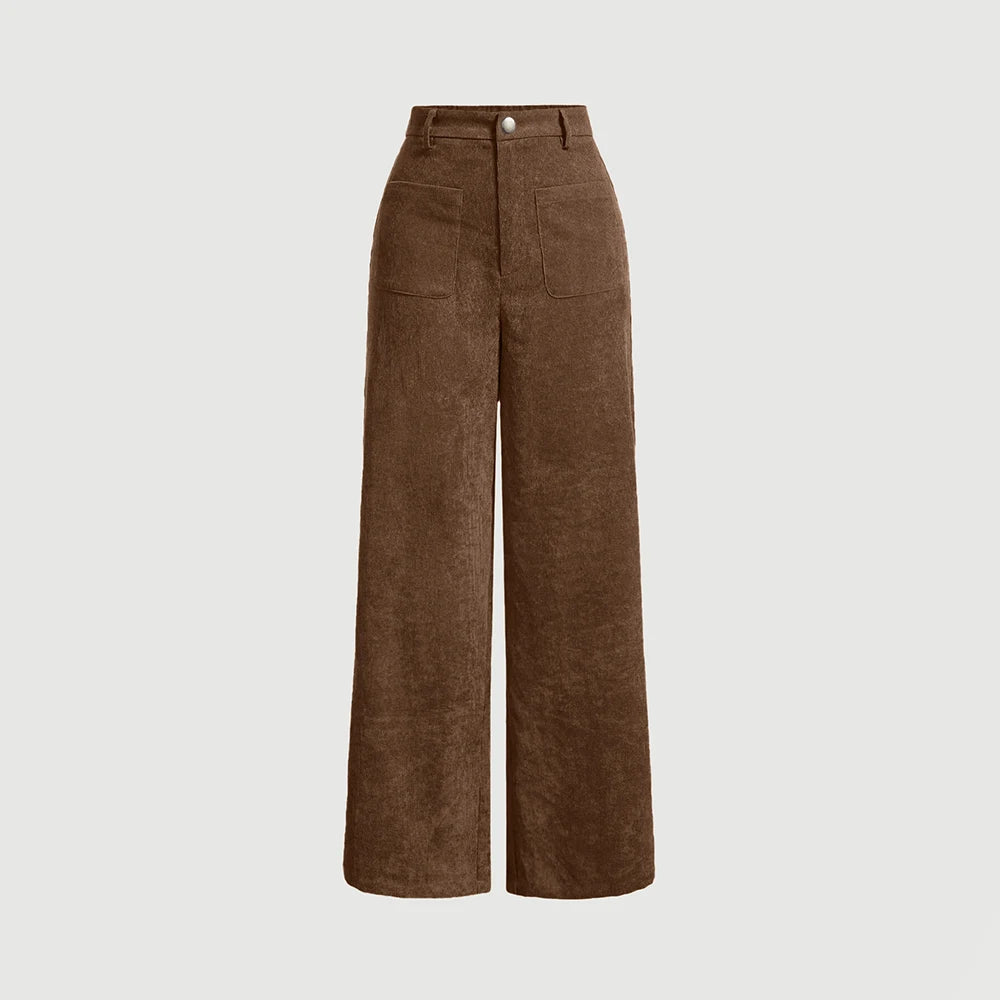 Women's High Waist Casual Pants Retro Vintage Pocket Full Length All Season Multi-Occasion Trousers