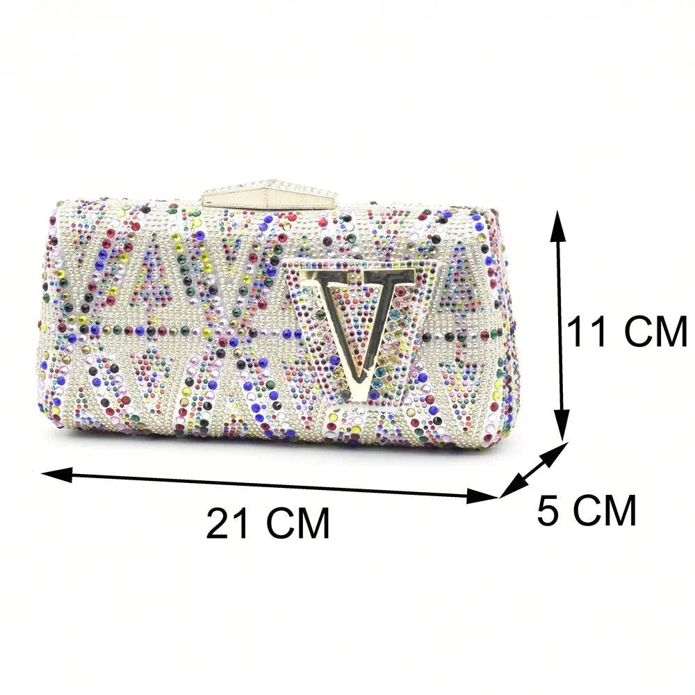 Luxury Shoe and Bag Set for Party in Women Wedding Shoes Woman Bride Rhinestone Design Elegant Shoes for Lady Peep Toe Pumps