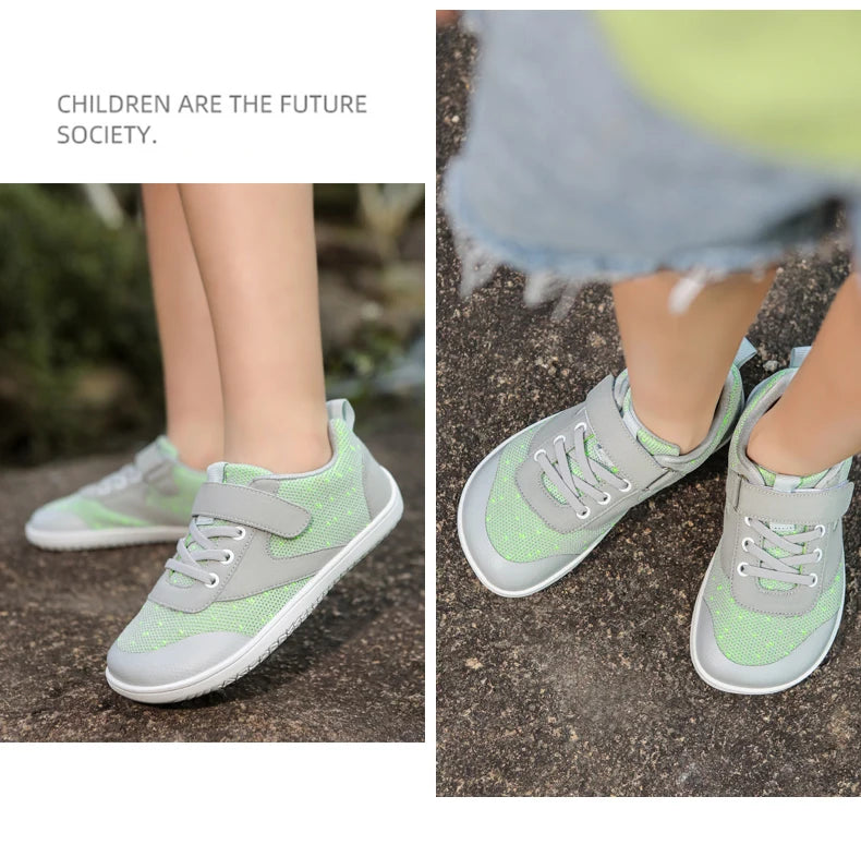 Boys Girls Wide Toe Barefoot Sneakers Minimalist Lightweight Non Slip Kids Walking Skate Shoes Comfortable Breathable Soft