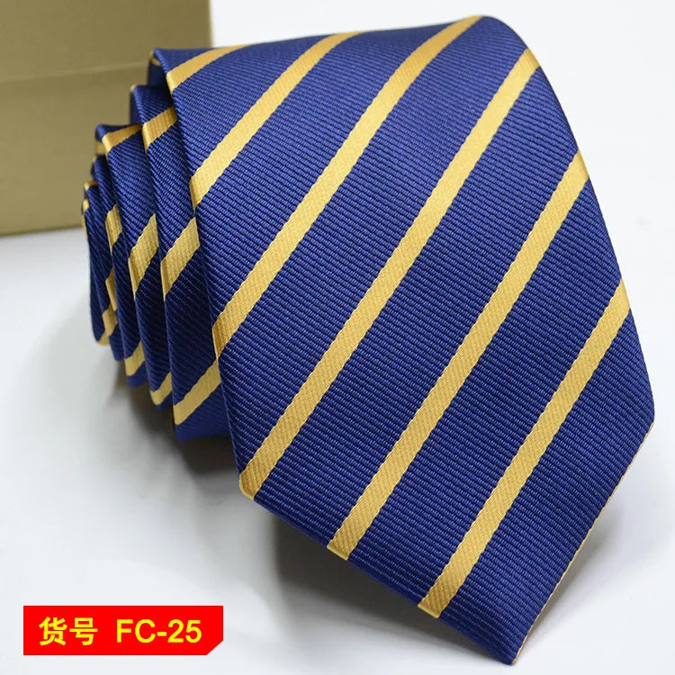 Men's Solid Color Stripe Floral Jacquard Necktie 7-8cm Width Fashionable Daily Wear Cravat for Wedding Party Gift