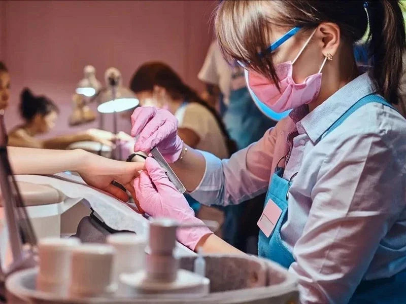 100 stuks roze nitril handschoenen wegwerp latex handschoenen poedervrij voor huishoudelijk gebruik, schoonheidssalon, keukenhandschoenen