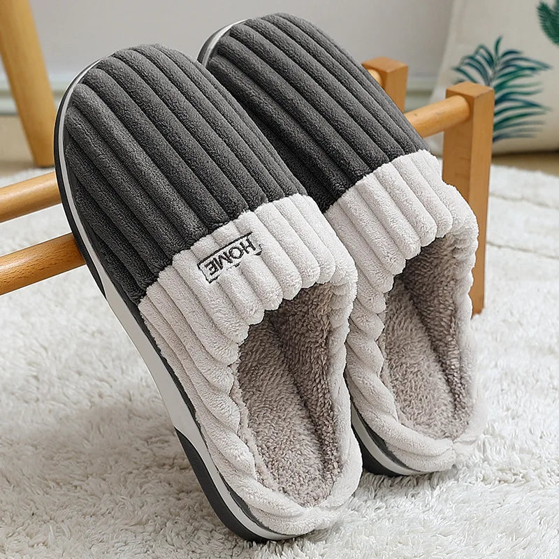 Unisex Fur Fluffy Indoor Slippers With Soft Comfy Furry Bedroom Slides and Non-Slip Plush Flat Cotton Shoes