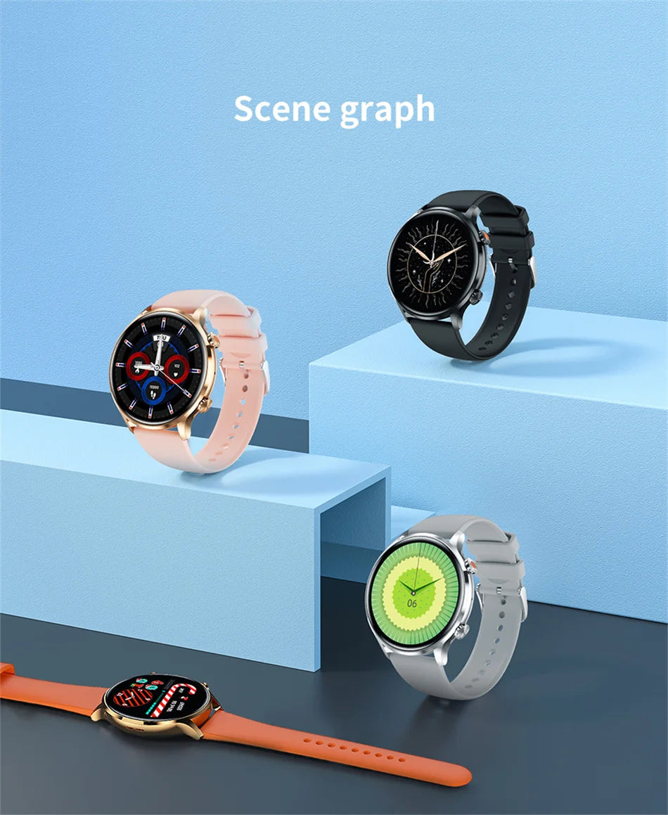 2025 New Smartwatch Women AMOLED HD Screen Always On Display Bluetooth Call IP68 Waterproof GPS Smart Men Watch - Compatible with Android IOS