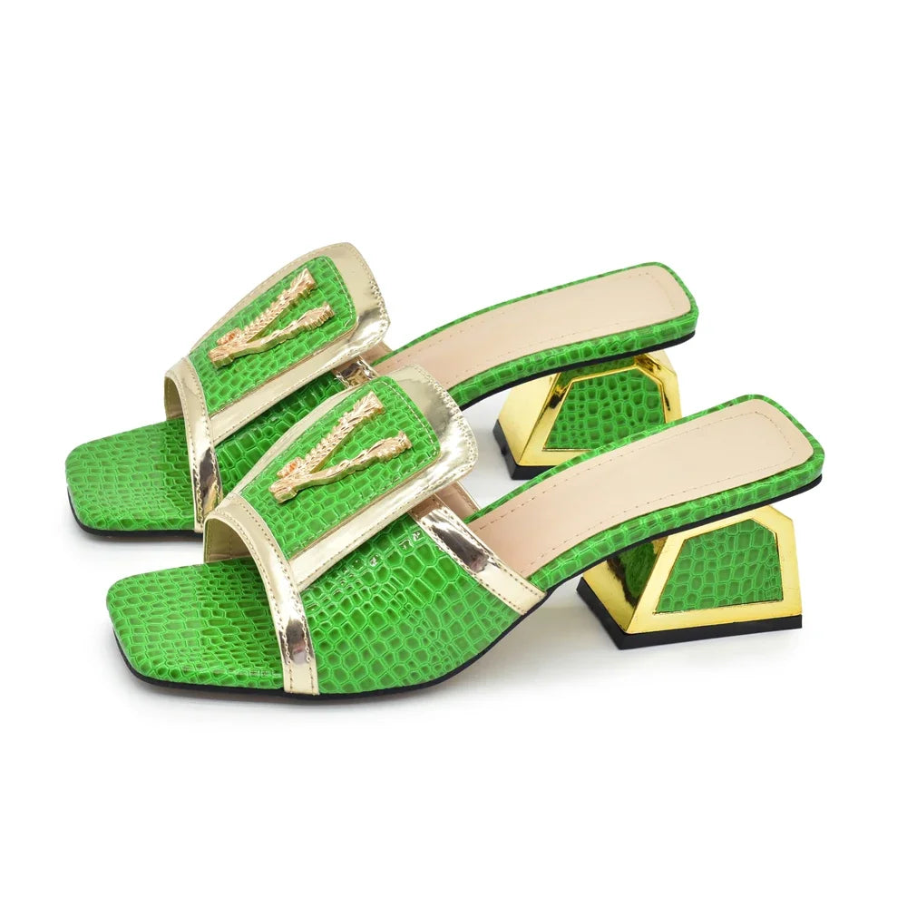 Nigerian Women Open Toe Party Pumps Designer Luxury Shoes and Sandals With High Heels for Wedding