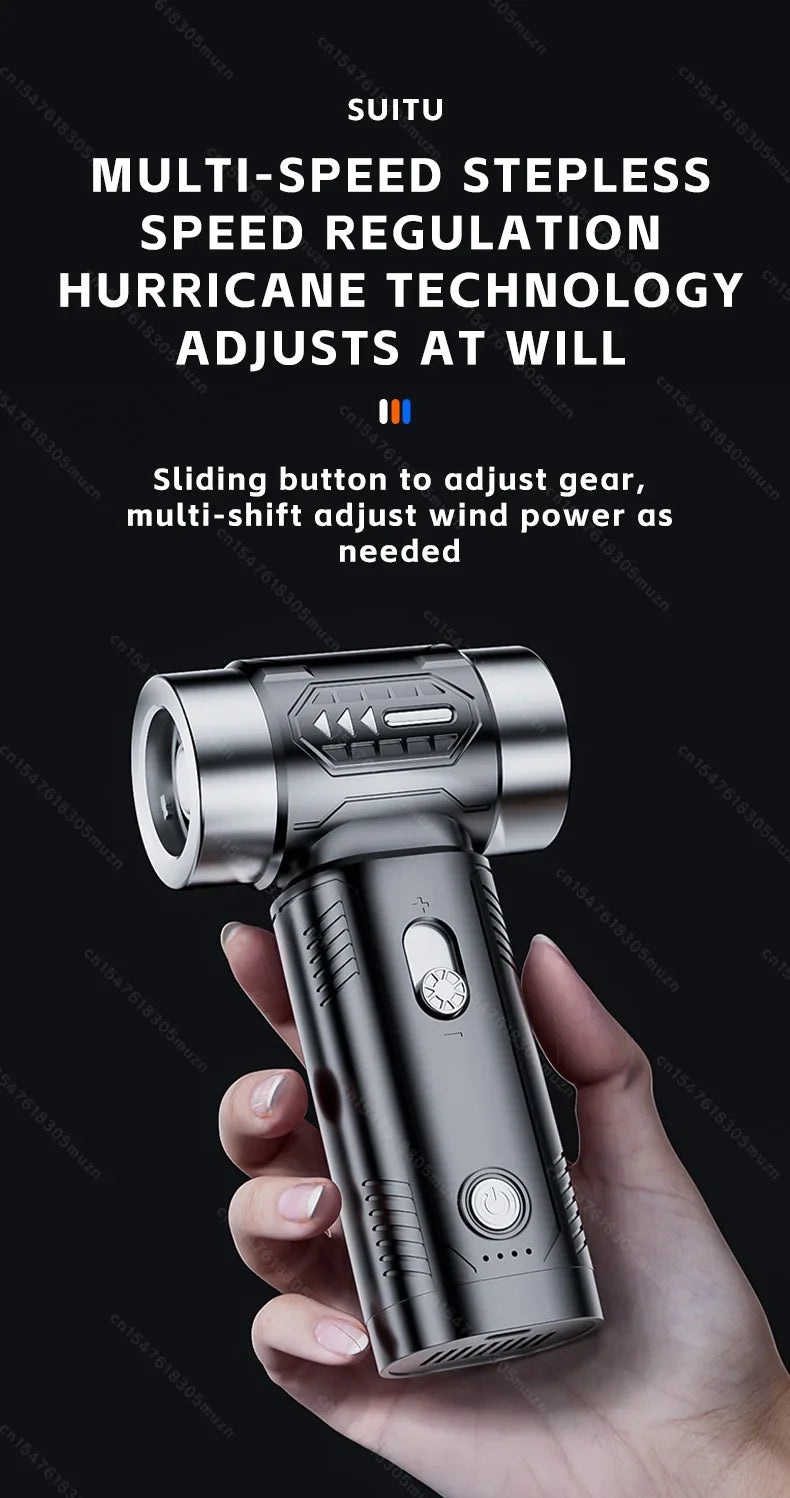 Wireless Turbo Air Blower & Handheld Vacuum Cleaner – Portable Brushless Mini Jet Fan for Car, Home & Electronics Cleaning