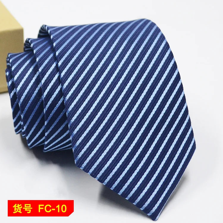Men's Solid Color Stripe Floral Jacquard Necktie 7-8cm Width Fashionable Daily Wear Cravat for Wedding Party Gift