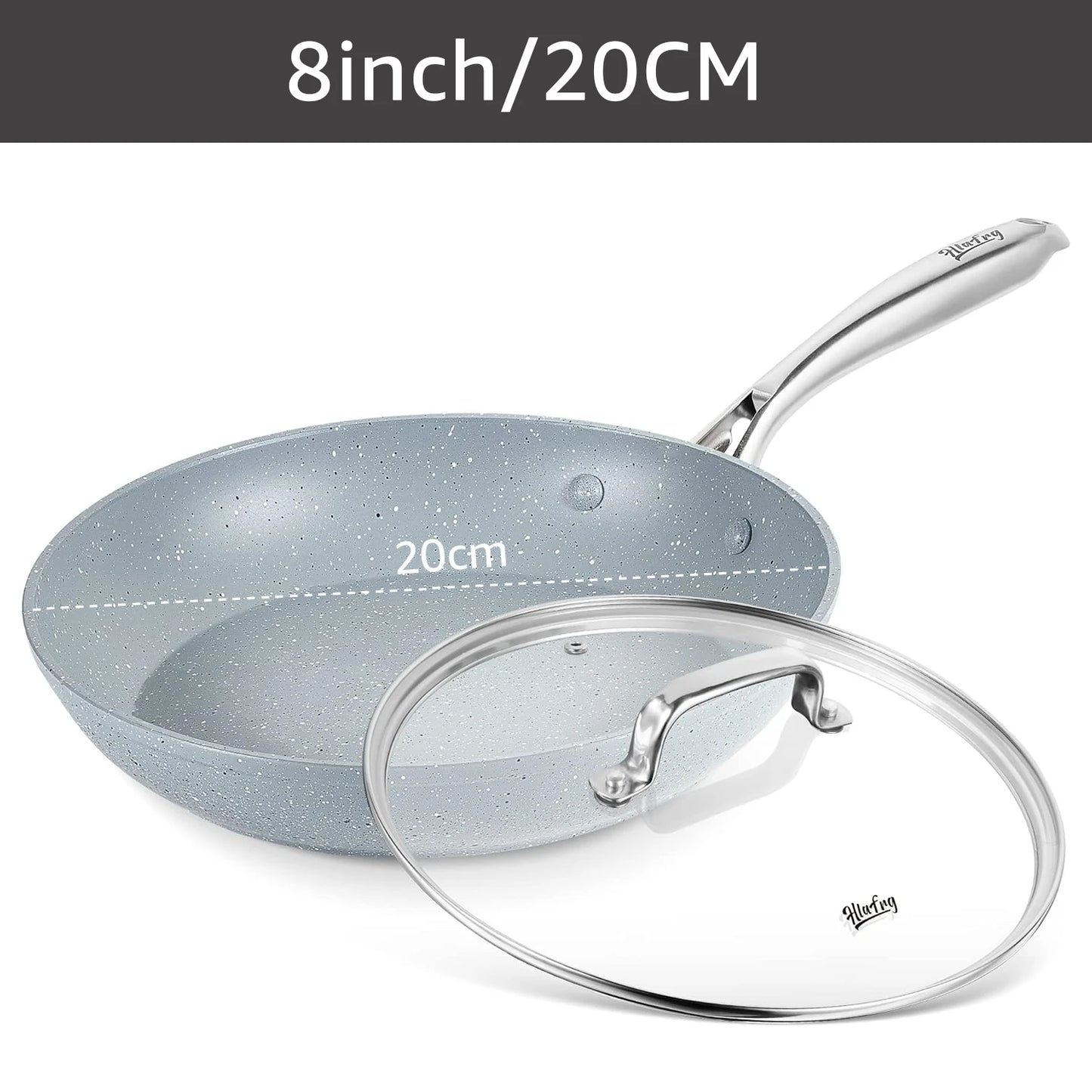Frying Pan Wok Pan Non-Stick Pancake Pan 20cm with cover Household Induction Gas Stove Universal Pan Cooking Steak Pan