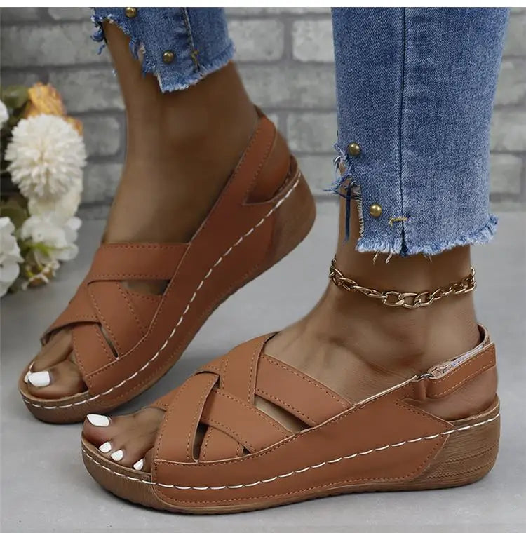 Woman Shoes Sandals Summer Party Walking Shoes Non-Slip Sandals Woman Wedge Shoes Woman Breathable Footwear Sandal Women Female