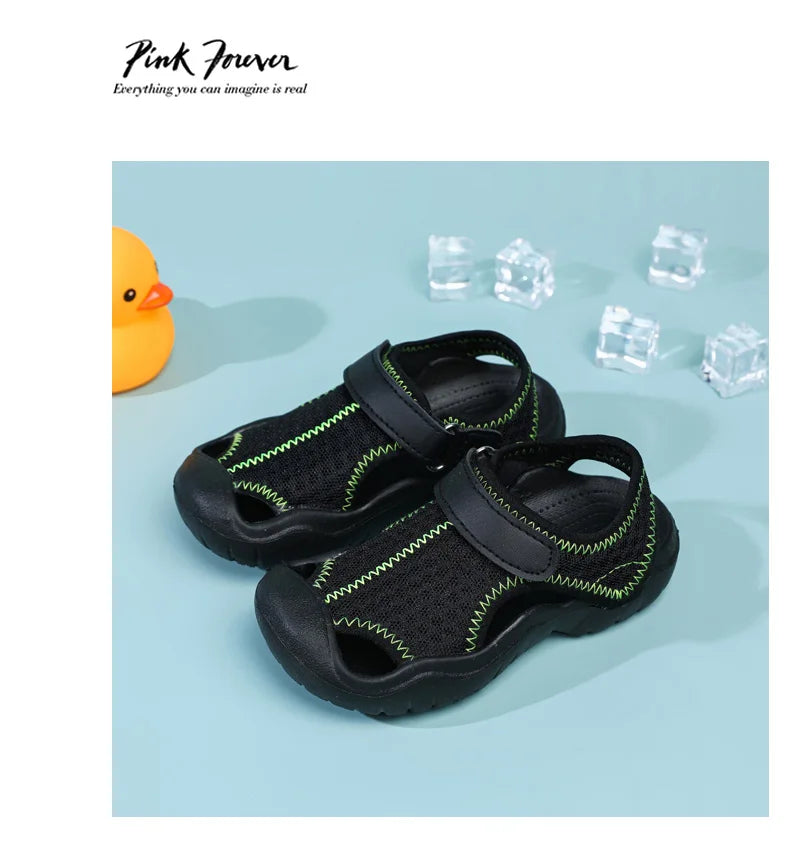 Ademende sportsandalen voor kinderen, jongens en meisjes, zomer, zachte zool, antislip, strandschoenen, gesloten neus, peuter, lichtgewicht, casual sandalen