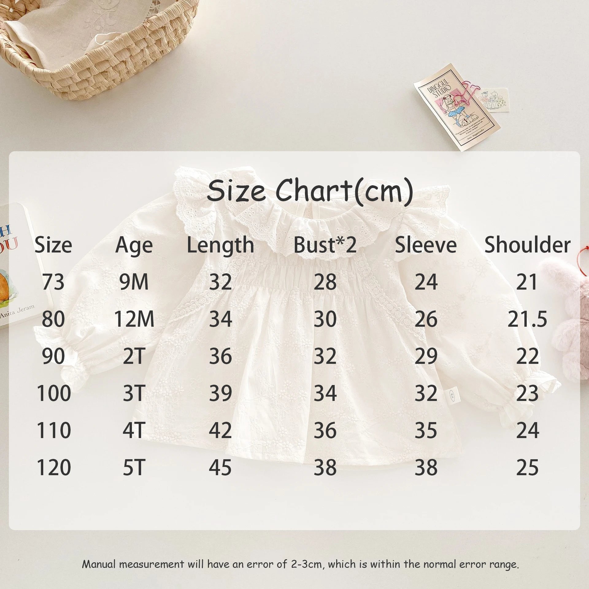 Spring Korean Style Girls' Doll Shirt Cute Embroidered Flowers Kid's Blouse Children's Baby Peter Pan Collar Shirt Base Top 0-5Y Girls