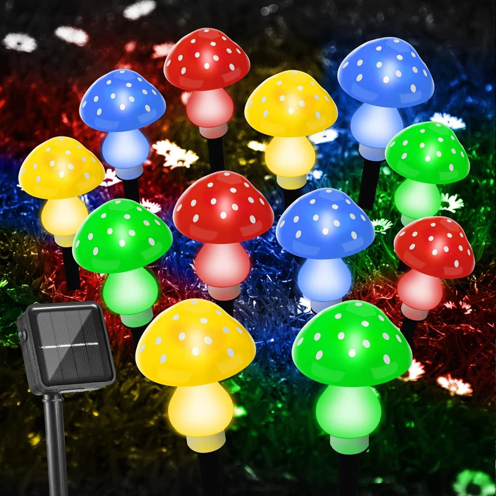 Upgraded Outdoor Solar Garden Lights, Solar Mushroom Lights Outdoor 8Modes Waterproof Solar Powered Landscape Light Cute Fairy