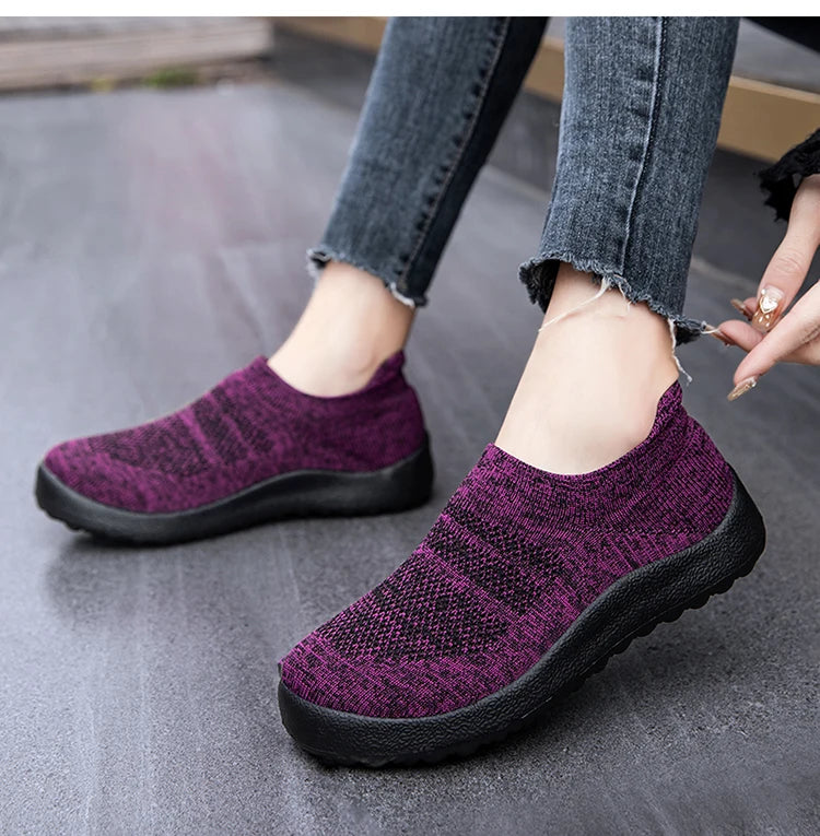 Women Fashion Sneakers Slip On Platform Sneakers Walking Women's Sneakers Plus Size Ladies Vulcanize Shoes Tenis Feminino