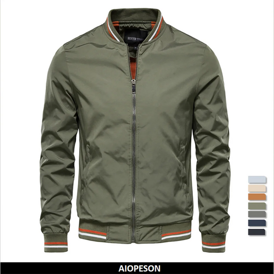 Solid Colour Bomber Jacket Men's Casual Slim Fit Baseball Jackets Autumn Fashion High Quality Jackets for Men