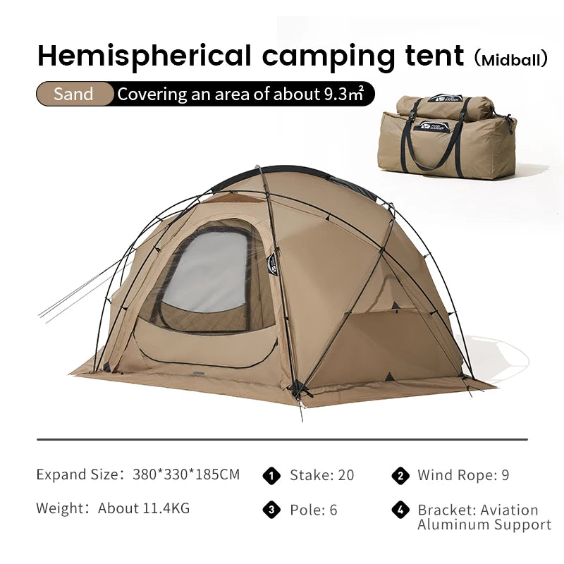Camping Tent Commander Dome Tent Shelter Waterproof Windproof Ultra-light 70D Nylon 160/185/245CM