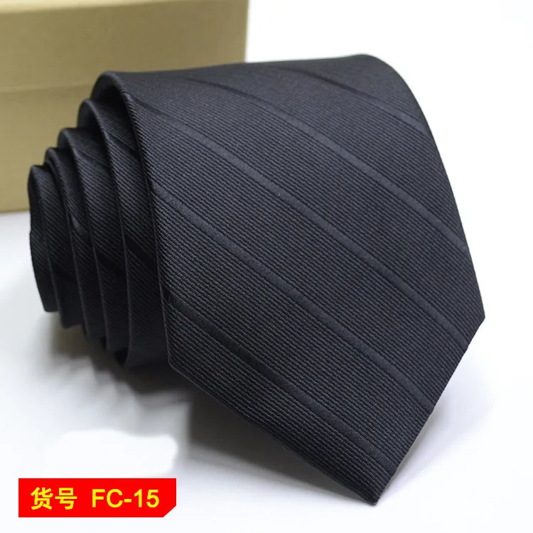 Men's Solid Color Stripe Floral Jacquard Necktie 7-8cm Width Fashionable Daily Wear Cravat for Wedding Party Gift
