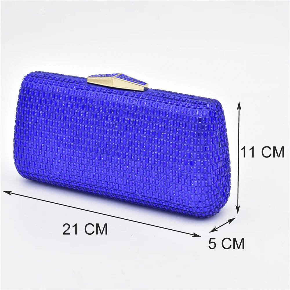 Africa Shoe and Bags Set Decorated with Rhinestone Wedges Shoes for Women Italian Women Wedding Shoes with Bag Set