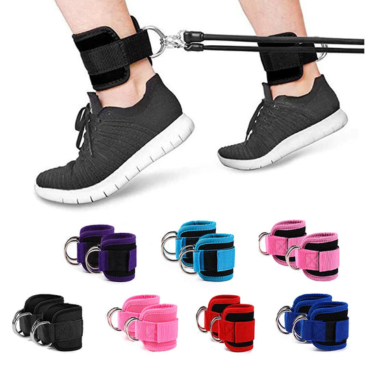 2PCS Ankle Straps Kabel Doppel D-Ring Fußfesseln Für Gym Workouts Gesäß Beine Stärke Erweiterungen Training Brace Unterstützung Sport