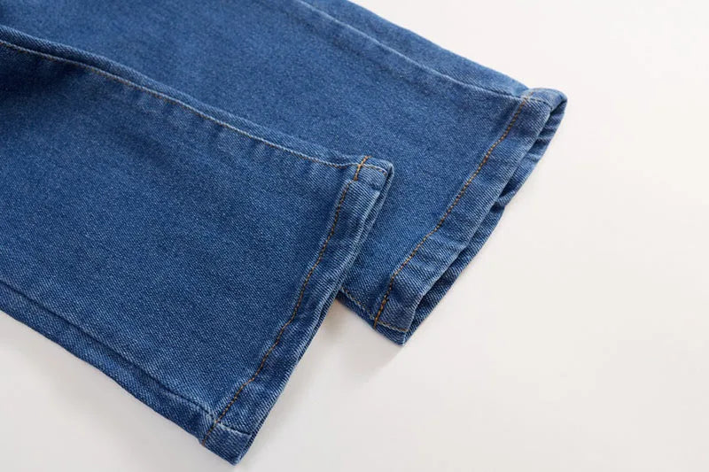 New Autumn Kids Jeans Girls Cute Slim Fit Denim Flared Pants Children Simplicity Blue Skinny Trousers 1-6Y 2-7T Girls