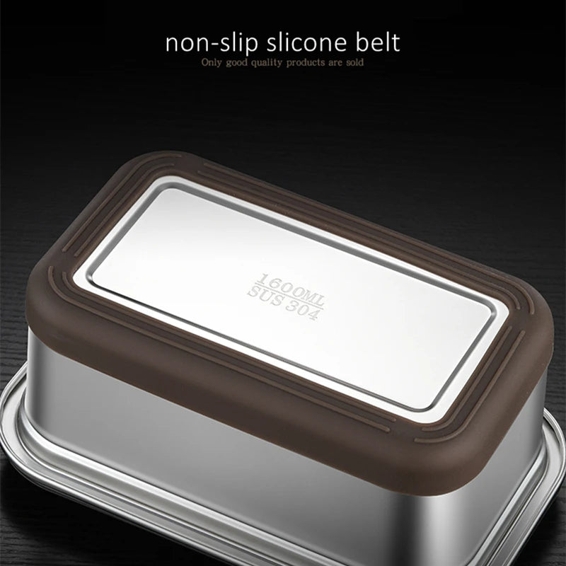 LFGB Certification 304 Stainless Steel Bento Box Well Sealed Crisper Air Exhaust Slight Vaccum Lunch Box for Office and School