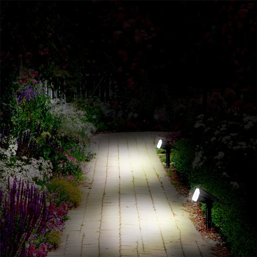 New 2 In 1 Solar Garden Light Adjustable Outdoor Wall Lamps Waterproof Super Bright Spotlights RGB Solar Landscape Lawn Lamps