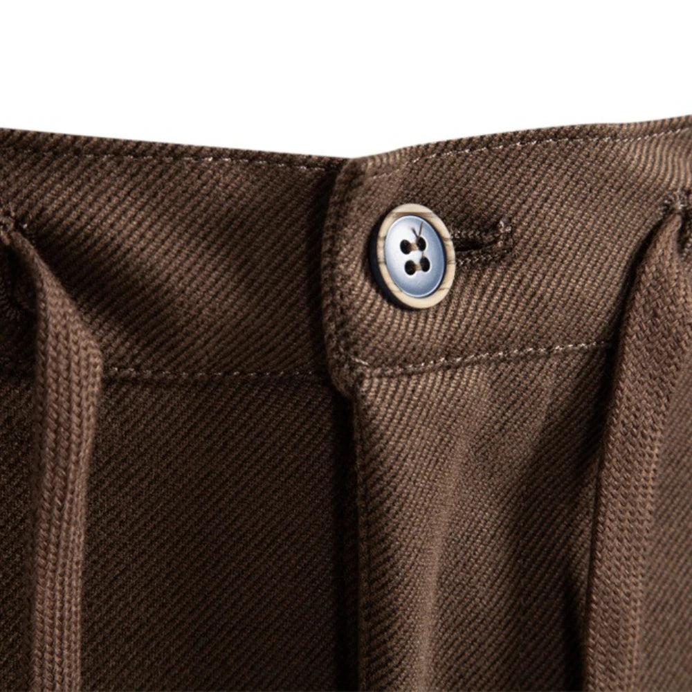 Men's Thermal Pants Solid Colour Winter Warm Casual Trousers Elastic Waist with Drawstring Slim Fit Zipper Pants