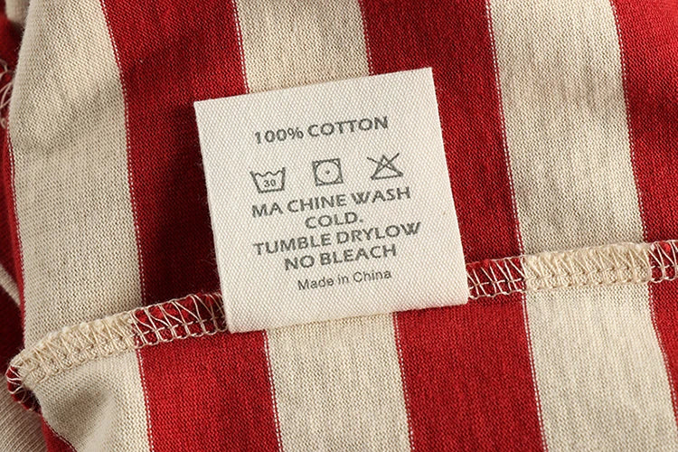 Autumn New American Retro 230g Heavyweight O-neck Striped T-shirt Men's Fashion 100% Cotton Washed Casual Loose Tough GuyTops