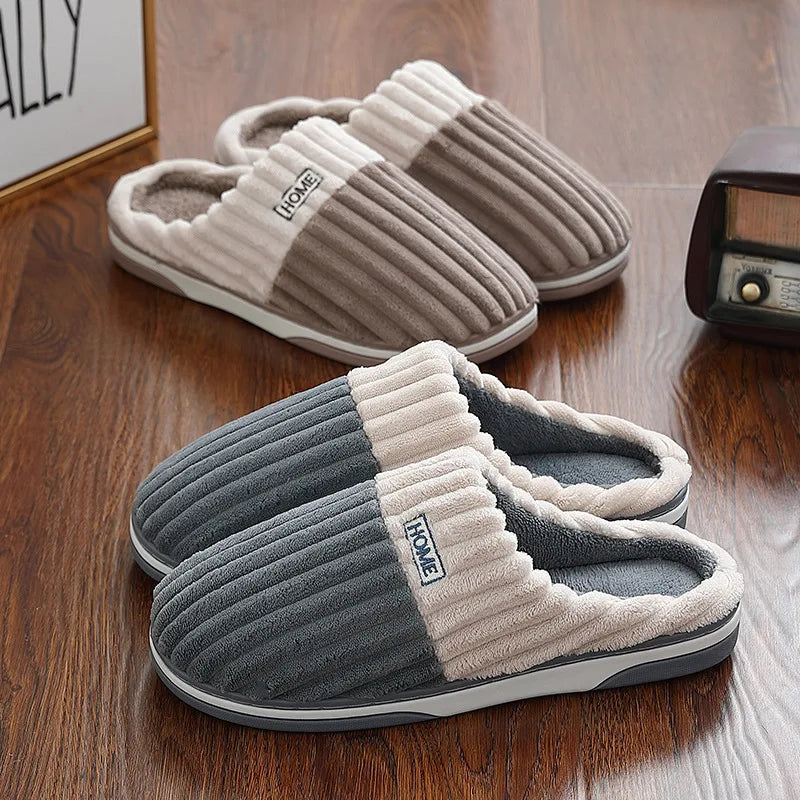 Unisex Fur Fluffy Indoor Slippers With Soft Comfy Furry Bedroom Slides and Non-Slip Plush Flat Cotton Shoes