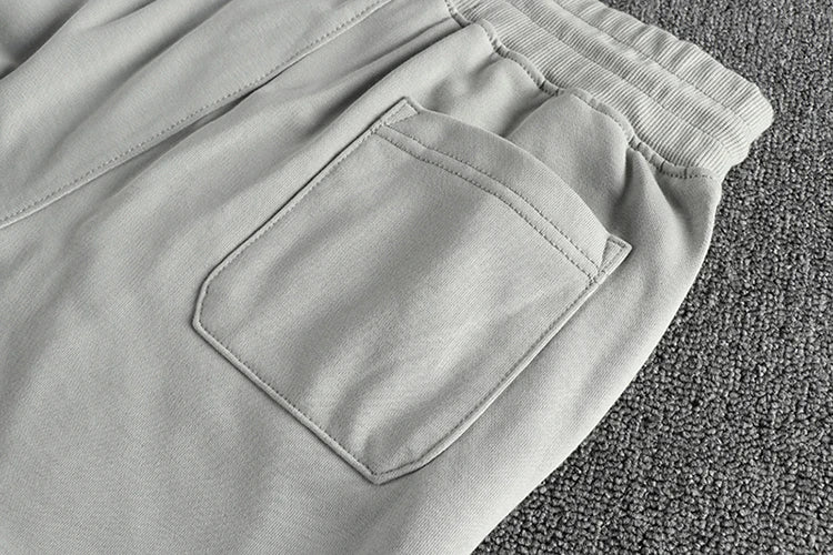 Herfst Amerikaanse Retro Terry Gebreide Borduurwerk Joggingbroek Heren Eenvoudige Elastische Taille Trekkoord Sport Casual Jeugd Losse Broek