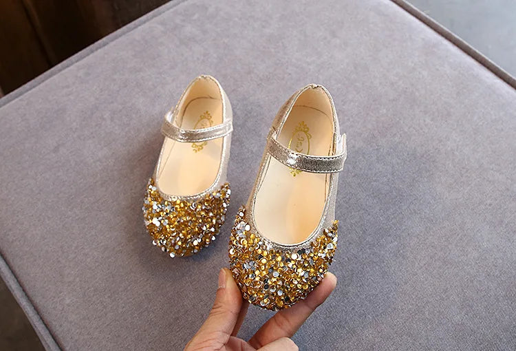 Spring New Children Shoes Girls Princess Shoes Glitter Children Baby Dance Shoes Casual Toddler Girl Sandals Crystal Shoes Party