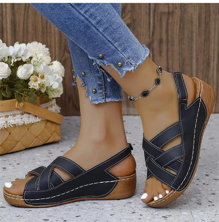 Woman Shoes Sandals Summer Party Walking Shoes Non-Slip Sandals Woman Wedge Shoes Woman Breathable Footwear Sandal Women Female