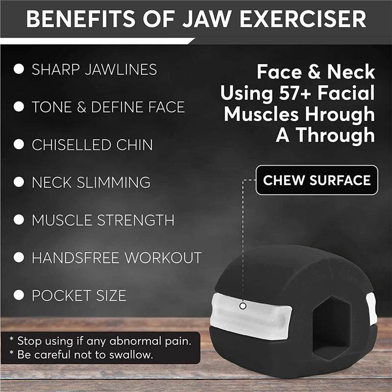 3 Pieces Set Food-Grade Silica Gel Jaw Exerciser with Lanyards - Jawline Chew And Bite Breaker For Face Fitness & Masseter Training