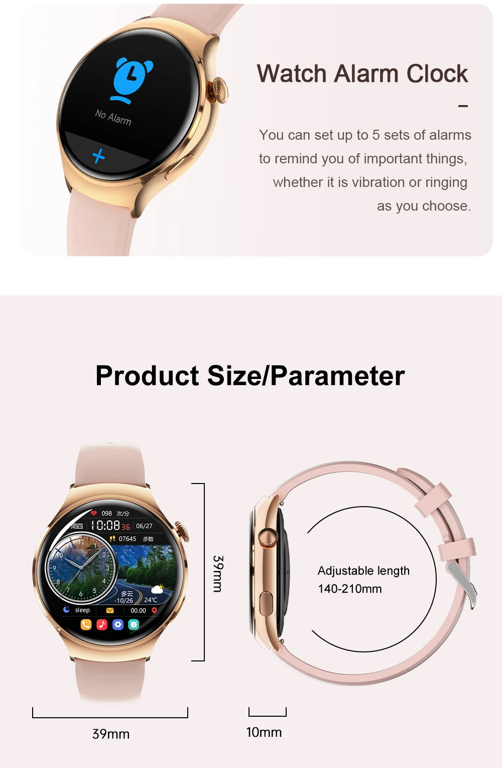 2025 Women's Fashion Smart Watch AMOLED HD Screen GPS Sport Heart Rate Bluetooth Call Waterproof Outdoor Smartwatch For Ladies