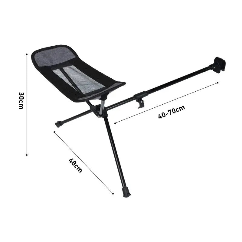 Universal Camping Chair Foot Rest Folding Attachable Footrest Lightweight Footstool for Outdoor Fishing Beach Hiking