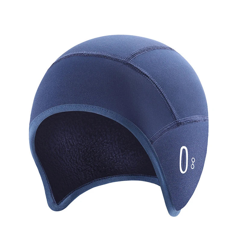 Winter thermische fietsmuts buiten onder MTB helm voering fleece muts sport heren fiets skiën muts hardlopen wandelen met bril