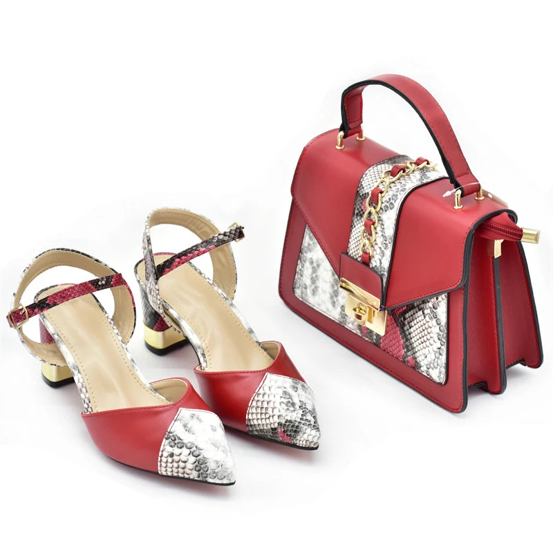Women's Designers Italian Shoe and Bag Set for Nigerian Ladies' Luxury Party Shoes With Sexy High Heels