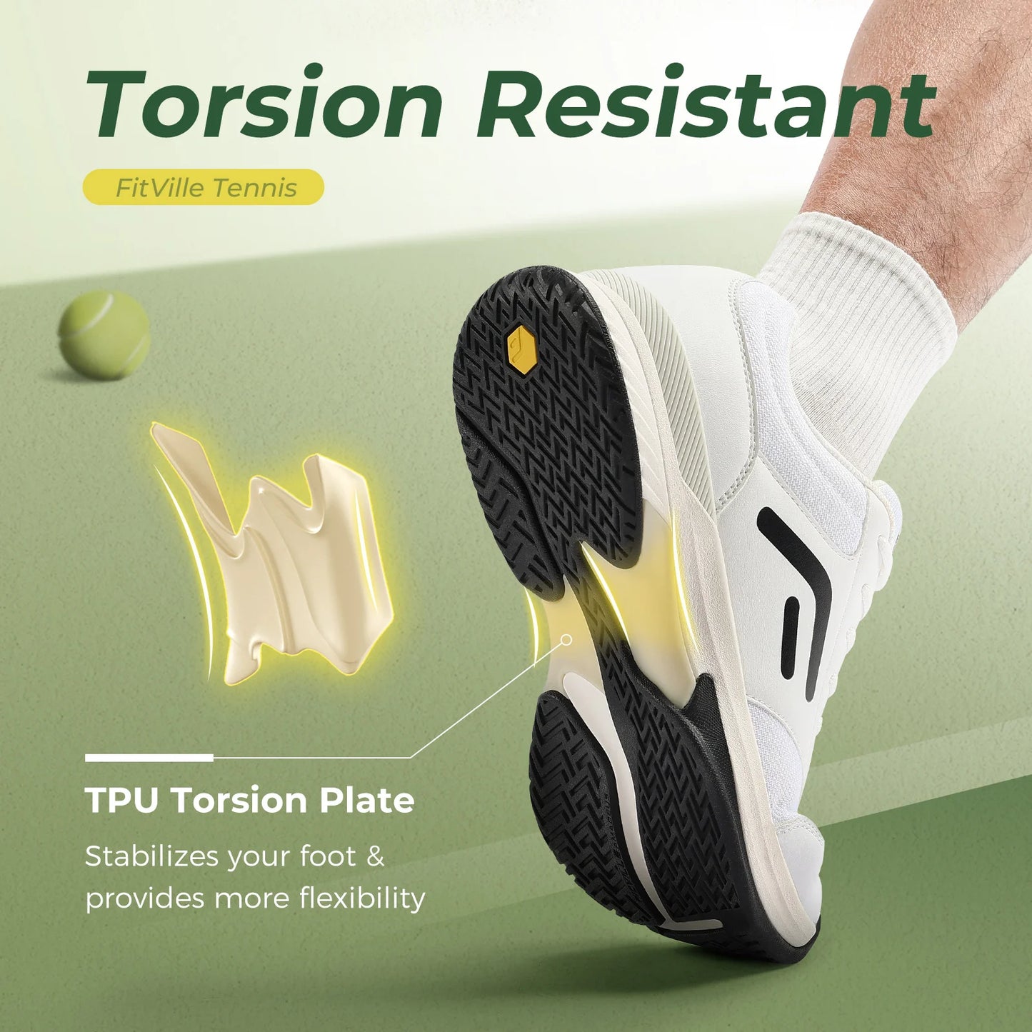 Wide Men's Tennis Shoes Anti-slip Breathable Professional Sneakers Tennis Footwear for Arch support Pain Relief