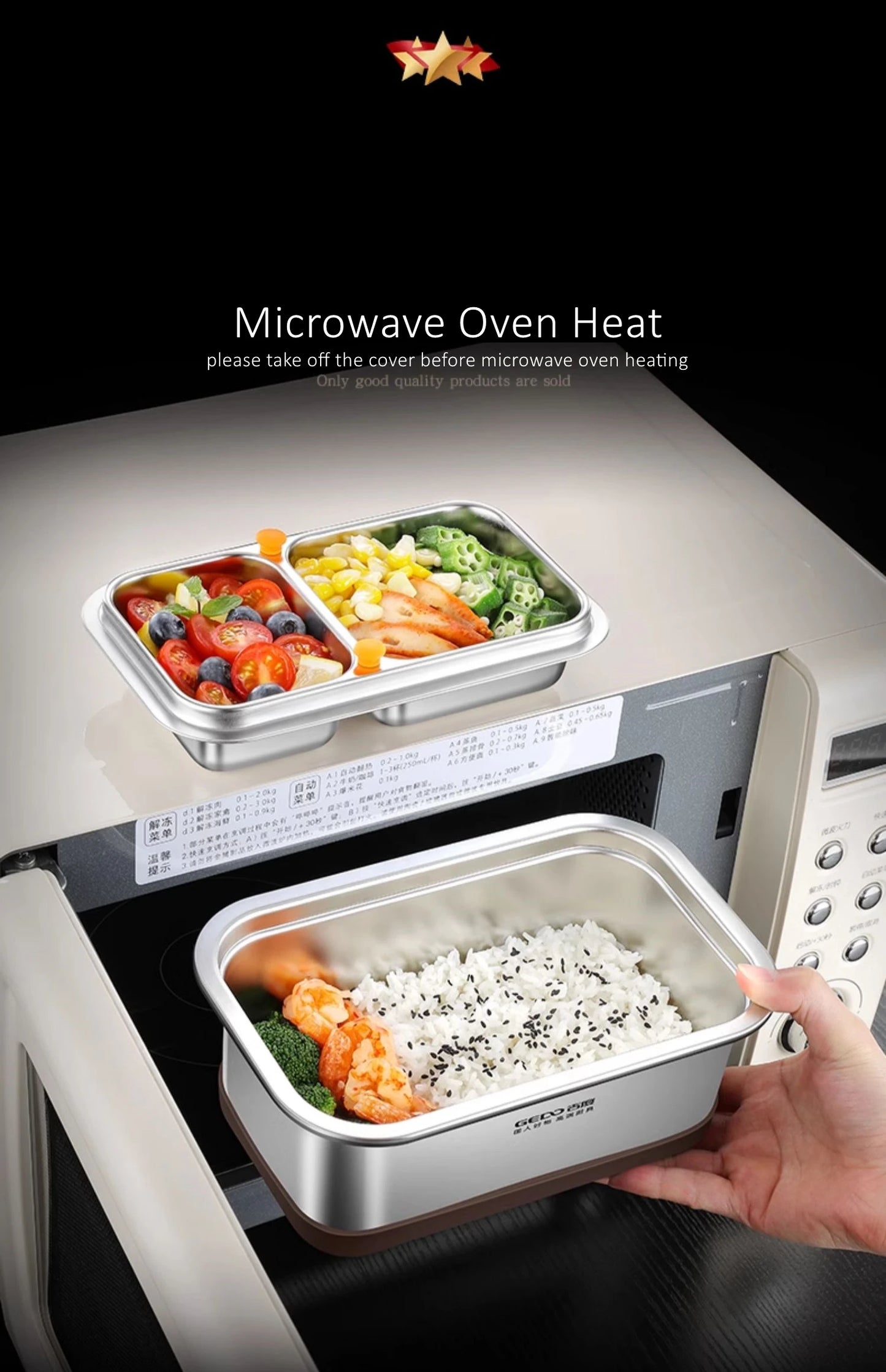 LFGB Certification 304 Stainless Steel Bento Box Well Sealed Crisper Air Exhaust Slight Vaccum Lunch Box for Office and School