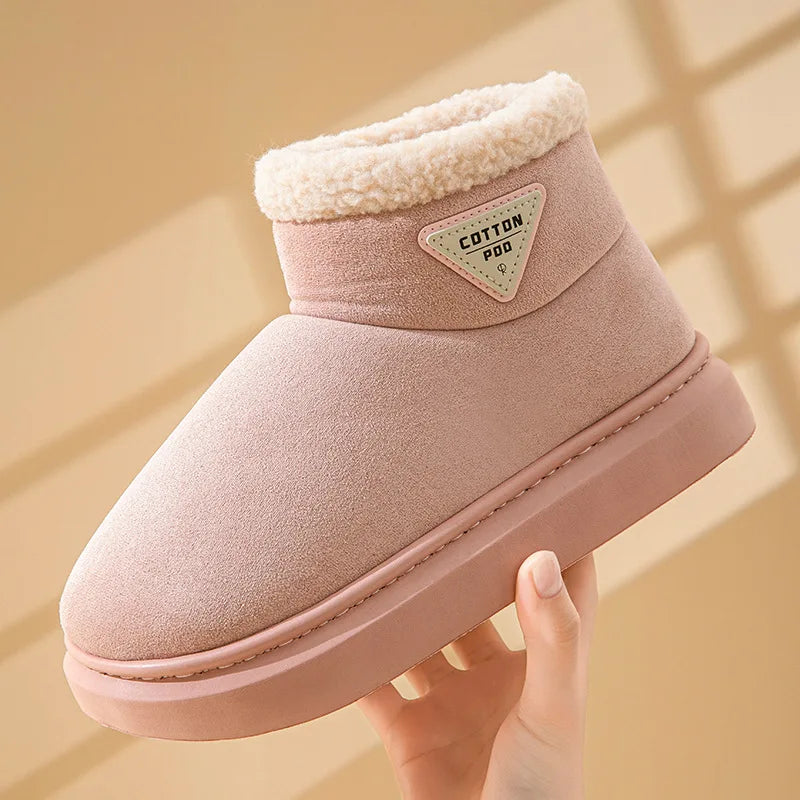 Women's Winter Warm Furry Snow Boots With Soft Plush Cosy Cotton Soft Bottom and Non-Slip Comfort Suitable For Home and Outdoor Use Ladies Shoes