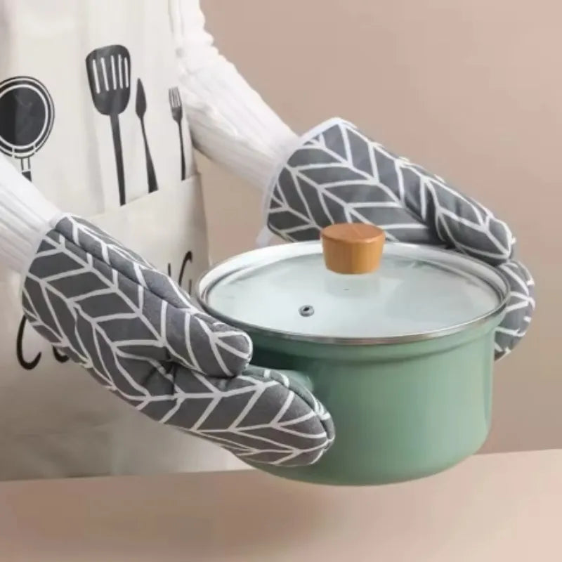 2 stuks warmte-isolerende handschoenen, hittebestendige magnetronhandschoenen en hittebestendige keuken- en ovenwanten voor