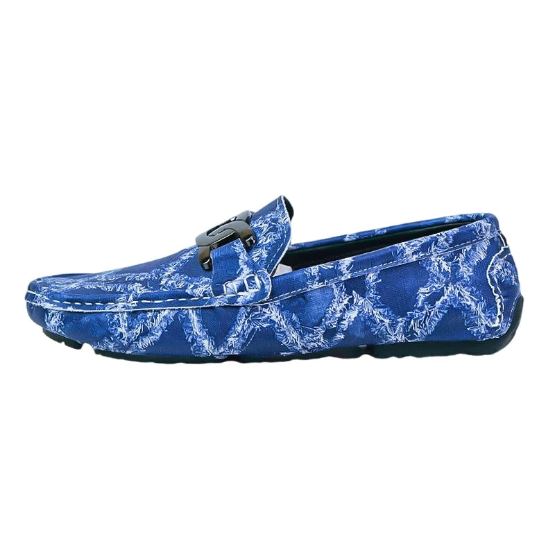Fashionable Mens Over Size 38-48 Moccasin Shoes Blue Spring Male Formal Dress Shoes Comfortable Youth Leisure Shoes