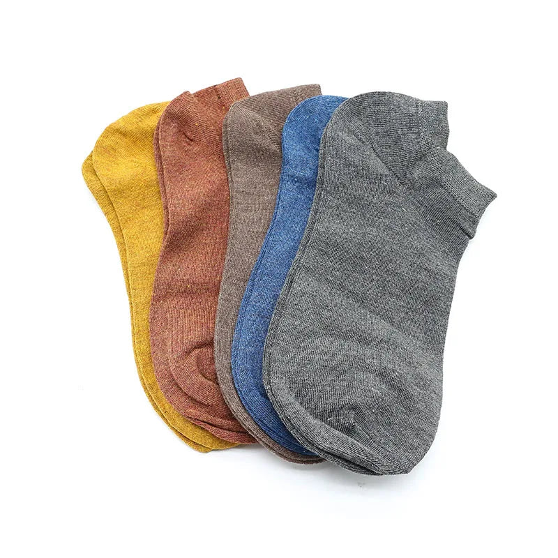 5 Pair Women's Ankle Bamboo Fibre Socks Solid Colour Summer Breathable Casual Short Socks High Quality Woman Boat Socks Set