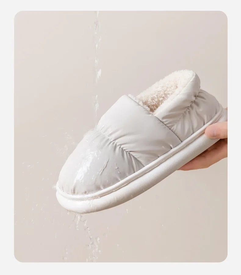 Women's Winter Warm Flat Slippers With Soft Fluffy Cosy Cotton Thick Bottom and Non-Slip Sole Suitable For Home and Outdoor Use Ladies Shoes