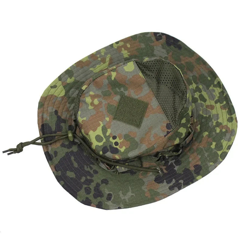 New Tactical Boonie Hat Cap Outdoor Sports Fishing Hiking Hat Hunting Hiking Camping Camo Sunproof Hats Mens Headwear
