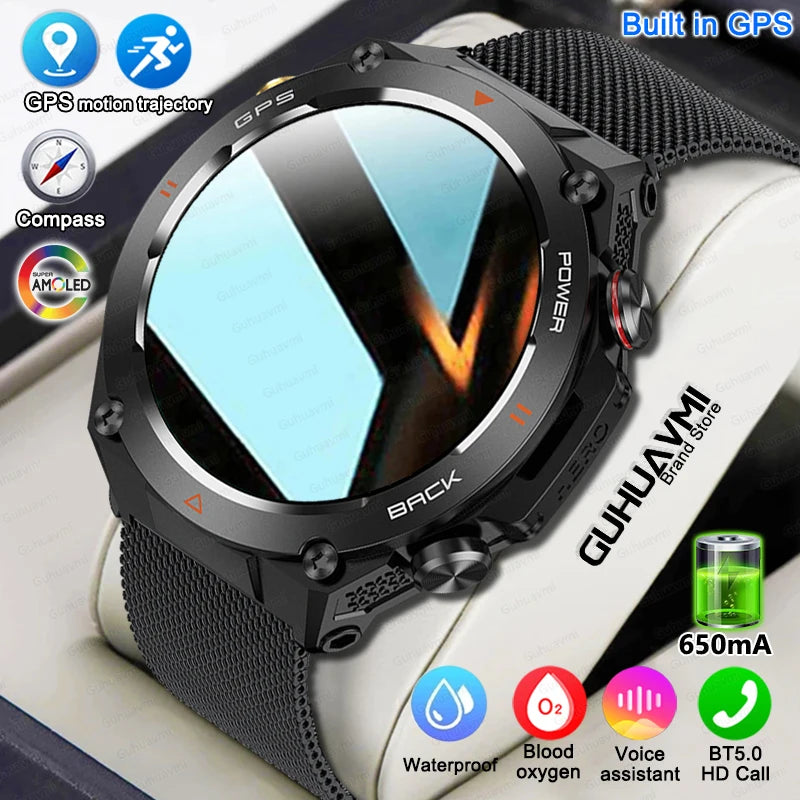 GPS Smart Watch Men Women Call Outdoor Sports Fitness Tracking Waterproof Watch Compass Heartrate Health Monitor Smartwatches