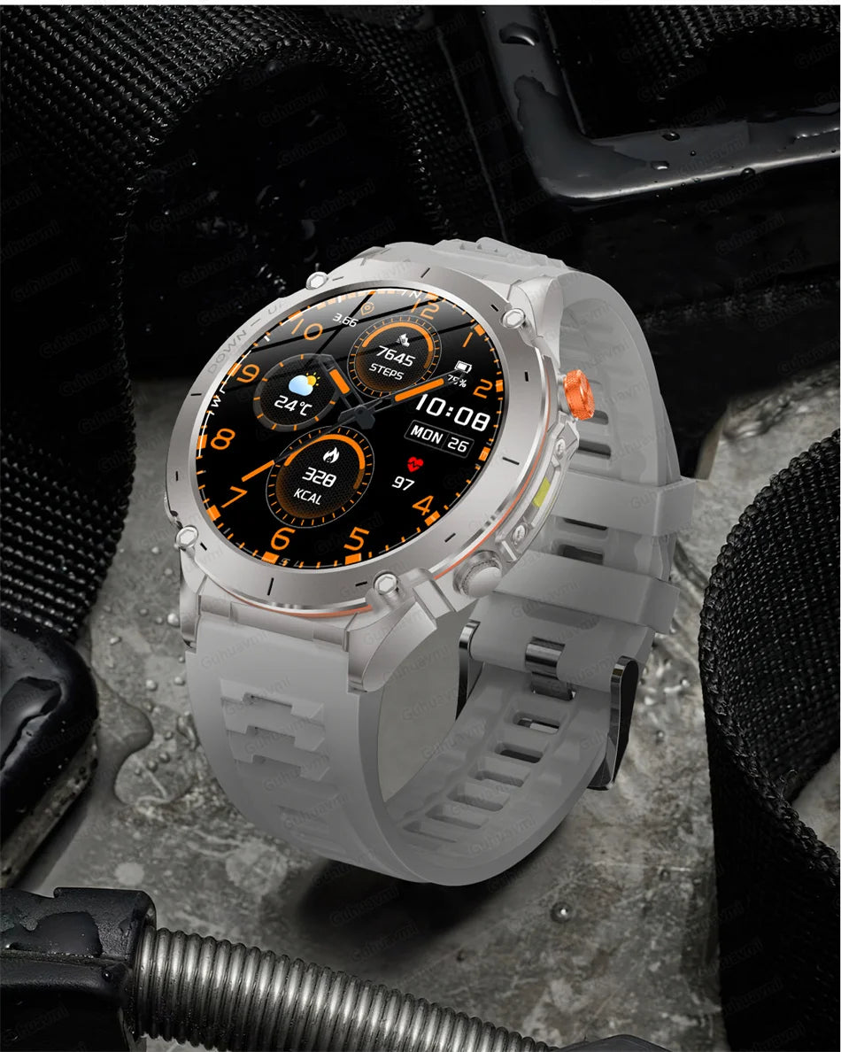 2025 Nieuwe robuuste militaire GPS Smart Watch Ingebouwde GPS Tracker Kompas Sport Fitness Tracking Smartwatch - Compatibel met HUAWEI &amp; Xiaomi IOS
