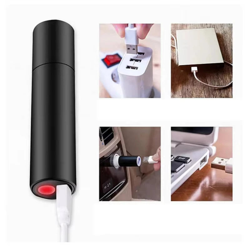 Mini Rechargable LED Flashlight Three Light Mode Waterproof Telescopic Powerful Flash Lights Outdoor Zoom Portable Torch