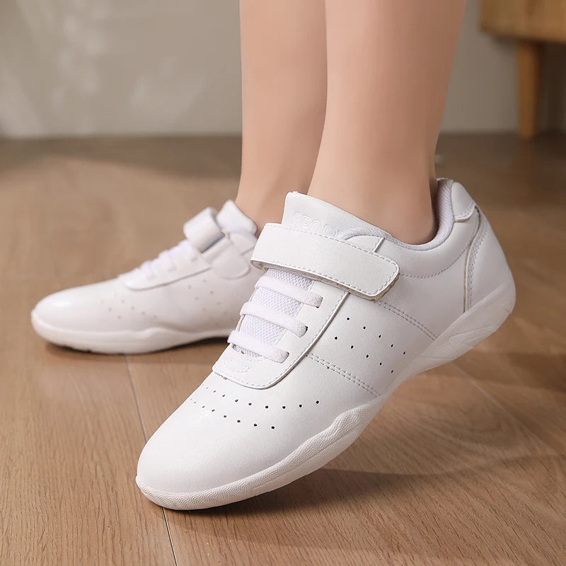 Youth Cheerleading Shoes Girls White Dance Shoes Women Sneakers Training Tennis Kids Competitive Aerobics Shoes