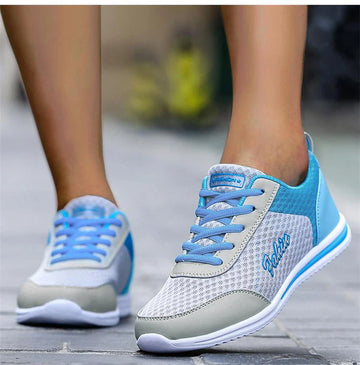 Breathable Sneakers For Women 2024 New Fashion Solid Color Soft Women Sneakers Mesh Fabric Lace Up Woman Shoes Female Footwear
