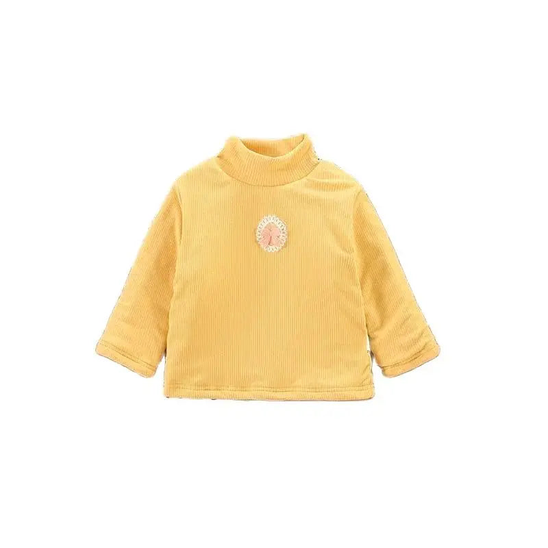 Kid's Winter Blouse 1-5Y Girls Padded Cotton Long Sleeve T-shirt Children's Thickening Warm Bottoming Shirt