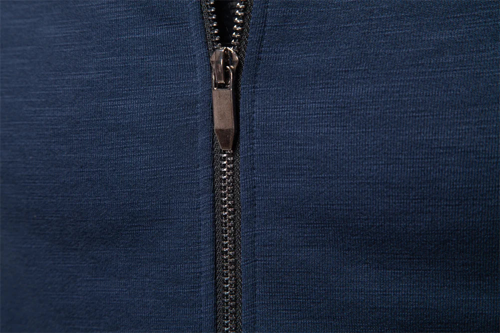 Men's Cotton Thicken And Warm Solid Colour Baseball  Jacket - High Quality Zipper Casual Sportswear Jacket Suitable For Autumn & Winter